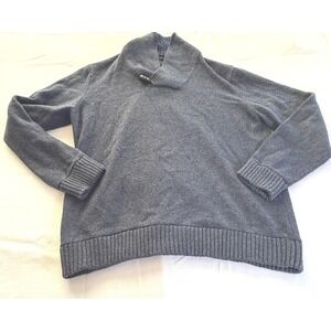 Banana Republic Mens XL Navy Blue Shawl Collar Toggle Wool Blend Sweater